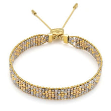 Load image into Gallery viewer, Saskia taupe &amp; gold friendship bracelet
