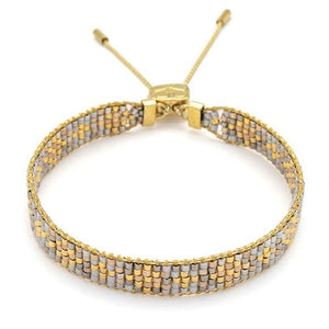 Saskia taupe & gold friendship bracelet