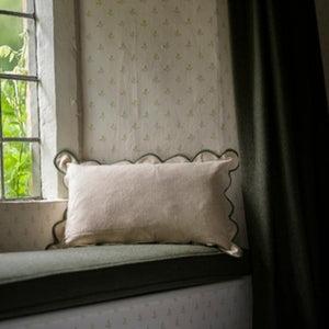 Scallop cushion - moss
