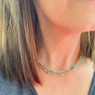 Seed bead necklace - various colours