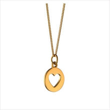 Load image into Gallery viewer, Small silhouette necklace with cut out heart - gold vermeil
