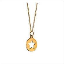 Load image into Gallery viewer, Small silhouette necklace with cut out star - hammered sterling silver
