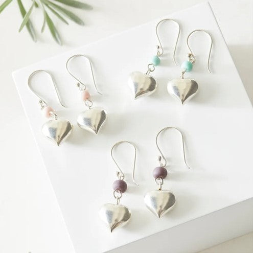 Silver heart earrings