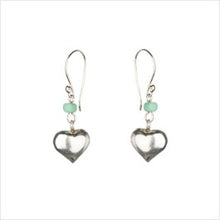 Load image into Gallery viewer, Silver heart earrings
