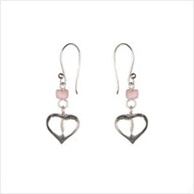 Load image into Gallery viewer, Silver heart earrings
