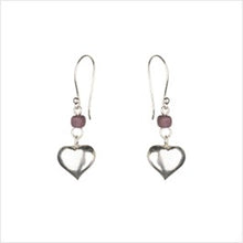 Load image into Gallery viewer, Silver heart earrings
