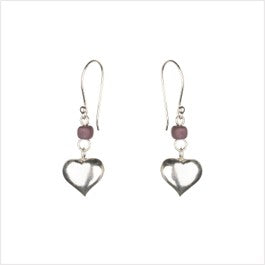 Silver heart earrings