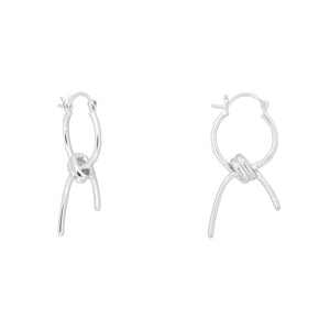 Barbed wire hoop earrings - silver