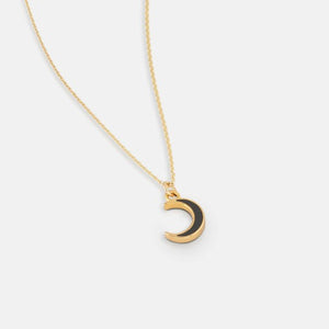 Slate moon gold necklace