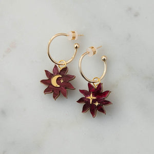 Sleepy sun hoops - lilac marble & gold