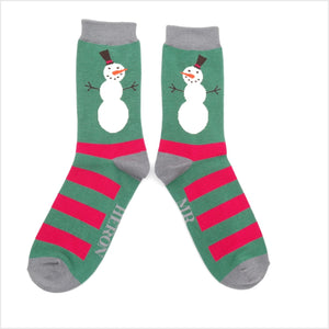 Snowmen stripe socks