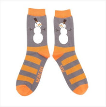 Load image into Gallery viewer, Snowmen stripe socks - grey
