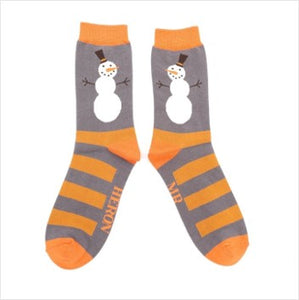 Snowmen stripe socks - grey