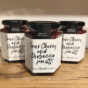 Sour cherry & prosecco jam