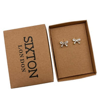 Load image into Gallery viewer, Sparkle bow earrings
