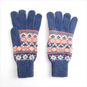 Squares gloves - navy