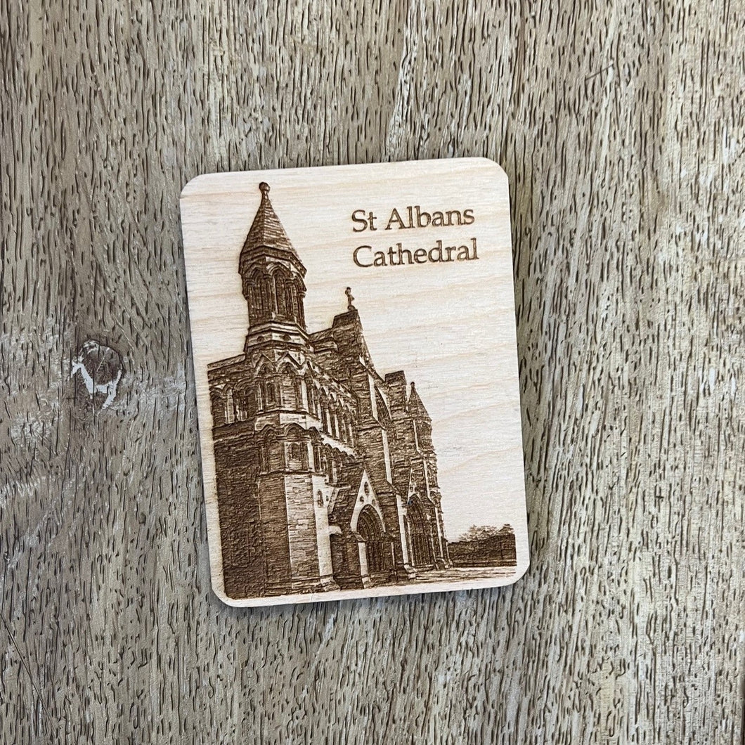St Albans Cathedral wooden magnet