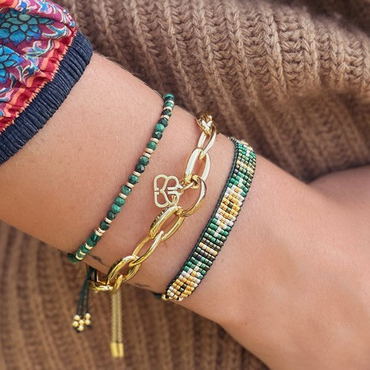Starshine emerald beaded friendship bracelet