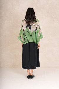 Stork kimono - pea green