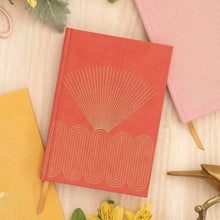 Load image into Gallery viewer, Suedette journal - terracotta - radiant rays
