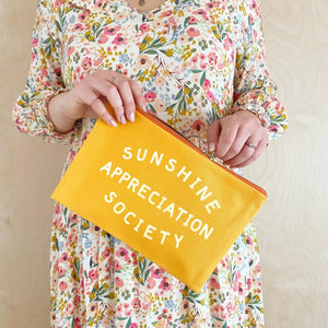 Sunshine appreciation society pouch - yellow