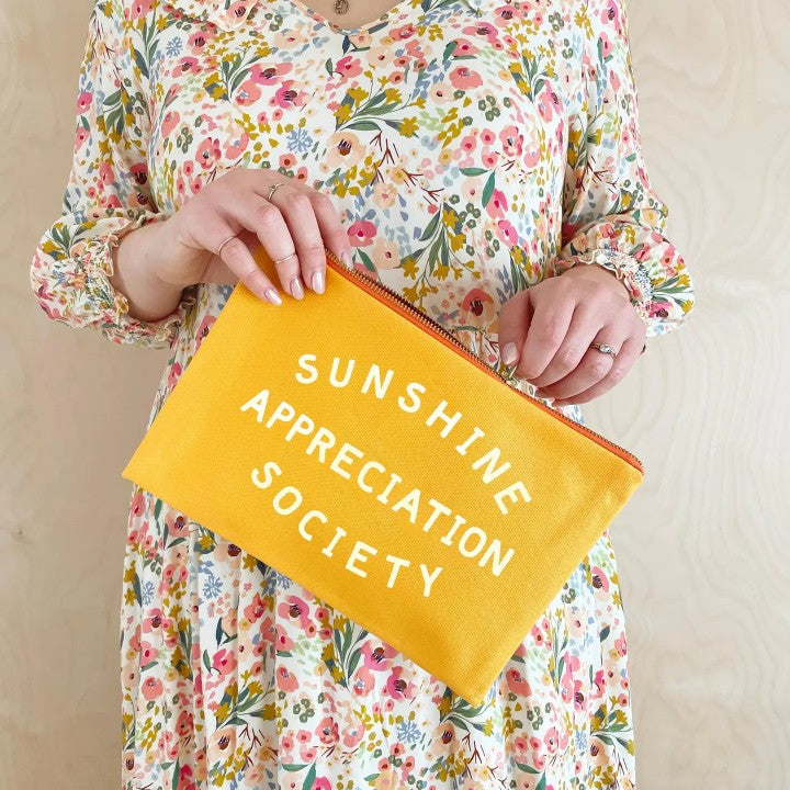 Sunshine appreciation society pouch - yellow