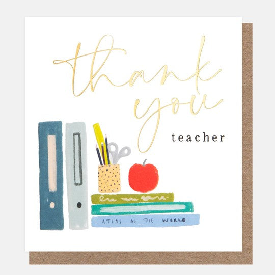 Thank you teacher books pencils & apple card