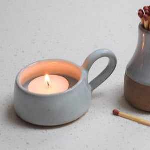 Stoneware tea light cups - various colours