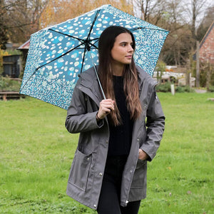 Teal mix dot print umbrella