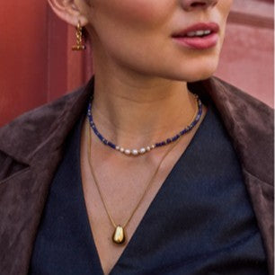 Teardrop pendant necklace - gold