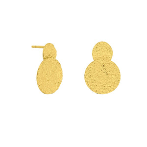 Textured link studs - gold