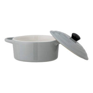 Thanos serving pot with lid - grey