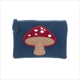 Felt toadstool purse - teal