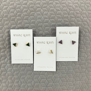 Ceramic triangle stud earrings