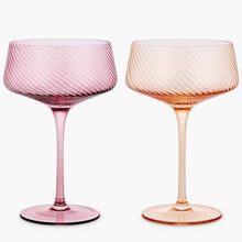 Load image into Gallery viewer, Twist champagne coupes - set of 2 - pink/peach

