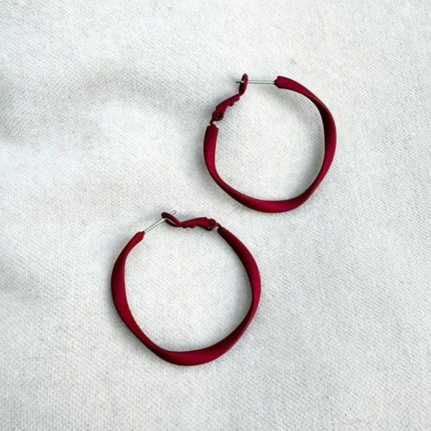 Twisty colourful hoop earrings - various colours