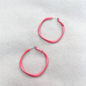 Twisty colourful hoop earrings - various colours