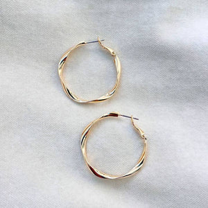 Twisty hoop earrings - silver or gold