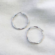 Load image into Gallery viewer, Twisty hoop earrings - silver or gold
