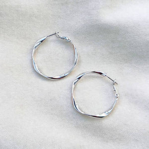 Twisty hoop earrings - silver or gold