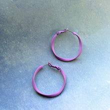 Load image into Gallery viewer, Twisty colourful hoop earrings - various colours
