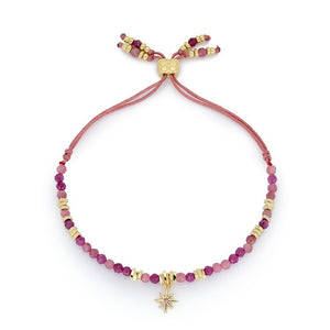 Una ruby mix gold star charm bracelet