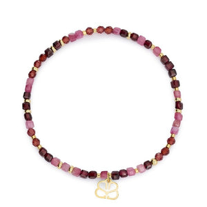 Violet gold & garnet mix gemstone bracelet