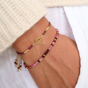 Violet gold & garnet mix gemstone bracelet