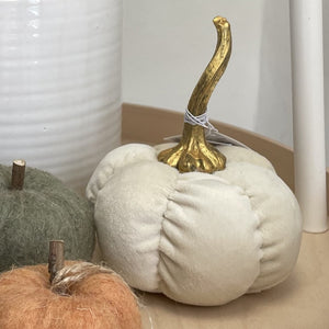 Velvet pumpkin dec - cream - large