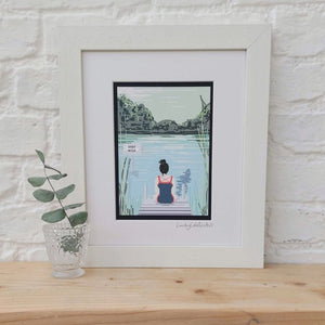 Wild swimming framed print