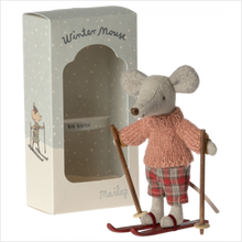 Load image into Gallery viewer, Winter mice with ski set - big brother
