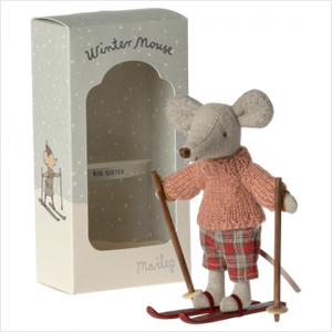 Winter mice with ski set - big brother