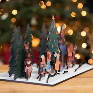 Winter woodland wooden advent calendar