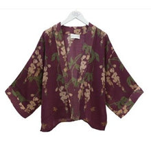 Load image into Gallery viewer, Wisteria wool kimono - plum

